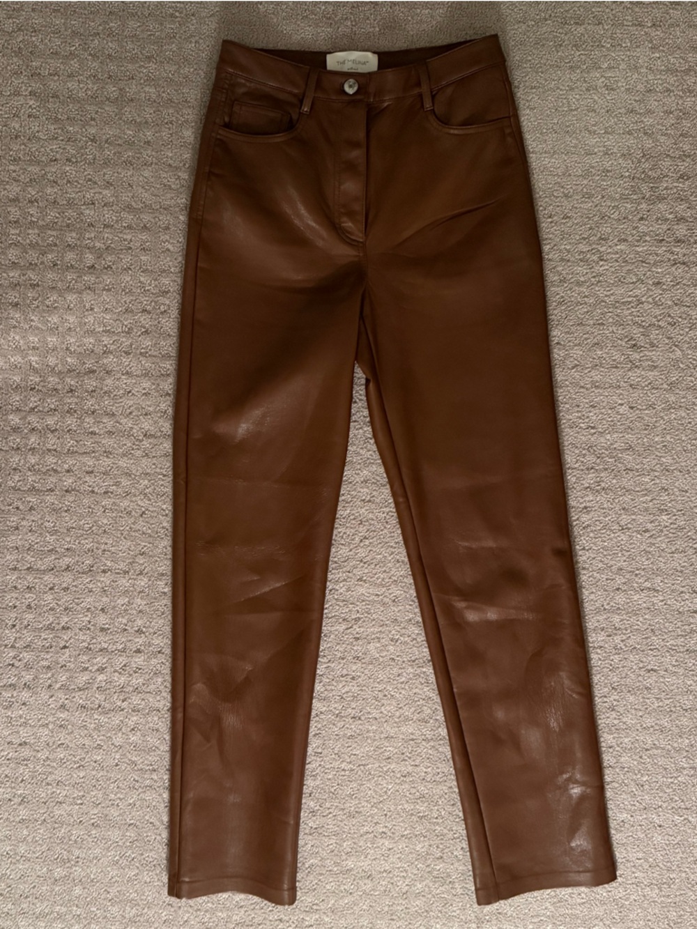 Wilfred Brown Faux Leather Skinny Pants